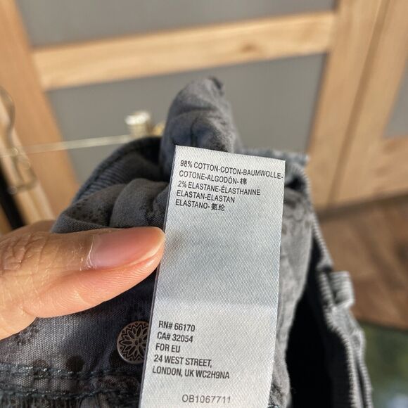 We The Free Gray Corduroy Button Fly Pants Size 25 High Waisted Boho Skinny - Picture 7 of 7